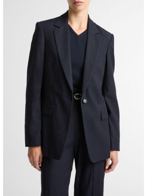 Vince Linen-Blend Single-Breasted Blazer