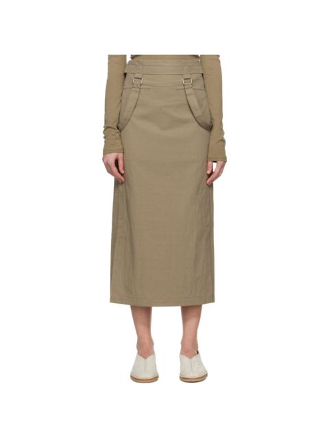 Lemaire Khaki Straps Midi Skirt