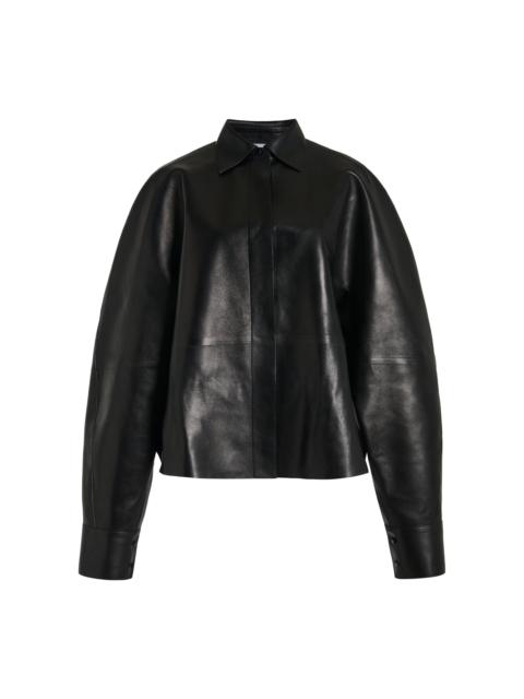 Givenchy Cocoon Leather Shirt black
