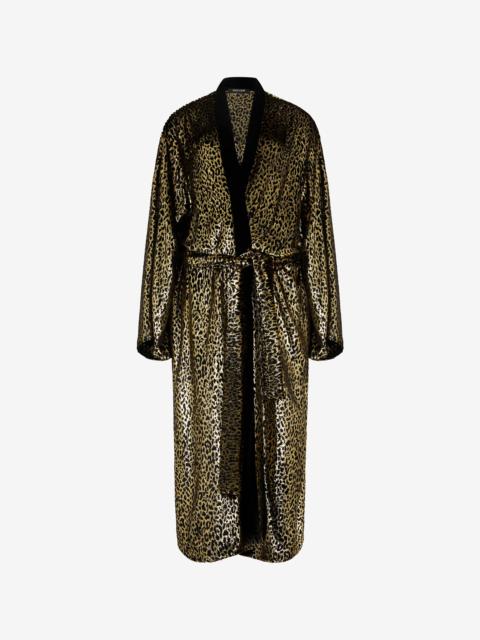 Roberto Cavalli Fil Coupé Leopard Print Coat