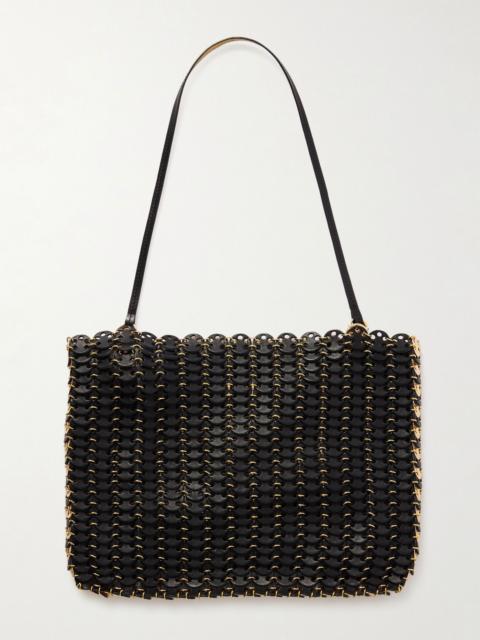 rabanne Reversible chainmail-embellished leather shoulder bag Black