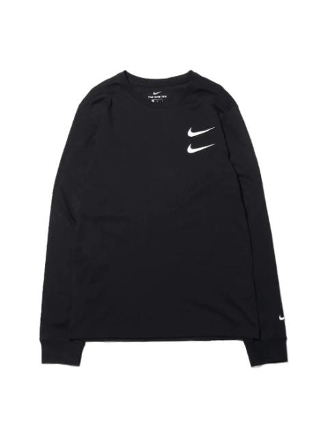 Nike Nike Sportswear Swoosh LS Tee Round Neck Long Sleeves US Edition Black CK2259-010