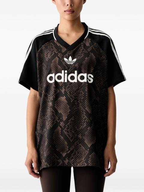 adidas snake-print logo-print T-shirt