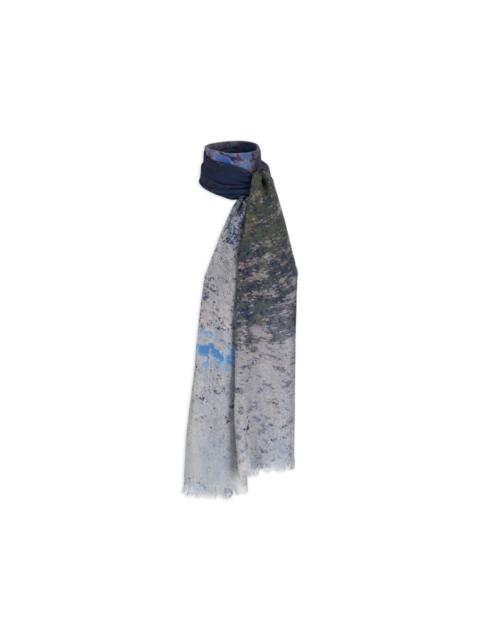 AKRIS printed frayed scarf