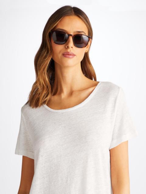 Derek Rose Jordan Linen T-Shirt White