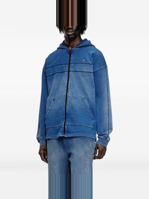 【DIESEL】D-Buzee Track Women's Zip-up sweater in Track Denim | Blue | Diesel
