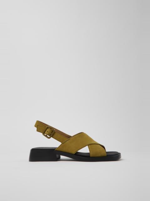 CAMPERLAB Green Nubuck Sandals for Women.