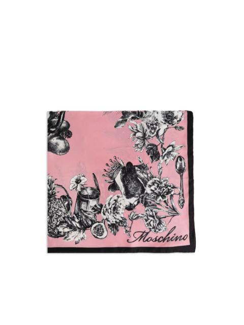 Moschino floral-print silk scarf