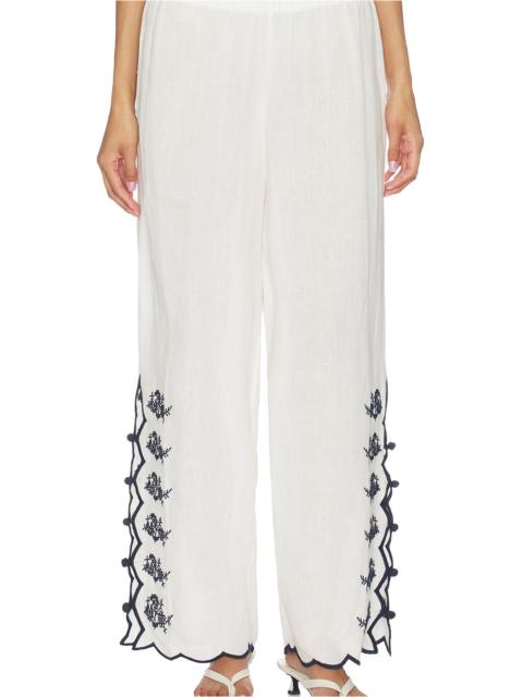 CAMI NYC Madrid Embroidered Linen Pant