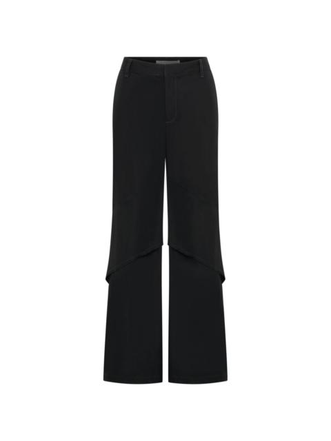 draped-panel flared trousers