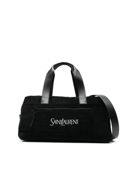 SAINT LAURENT logo-jacquard zipped duffle bag