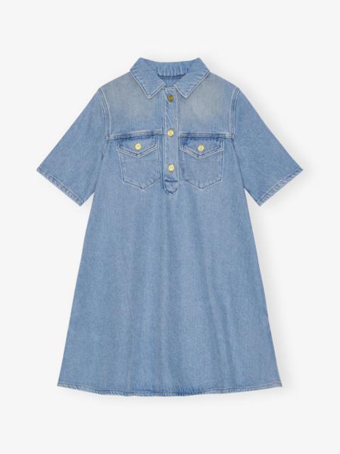 GANNI WHITE HEAVY DENIM MINI DRESS | REVERSIBLE