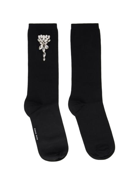 Simone Rocha Black Embellished Carnation Socks