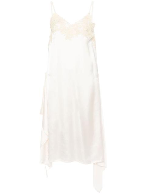 floral-lace satin slip dress