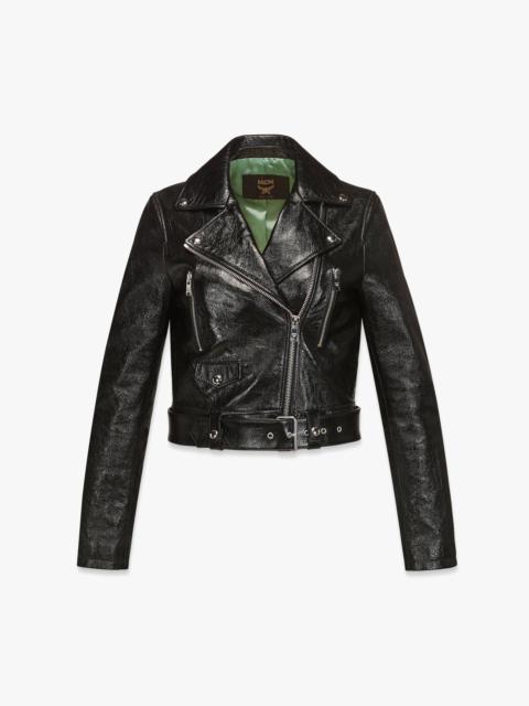 MCM MCMotor Cropped Biker Jacket in Lamb Leather