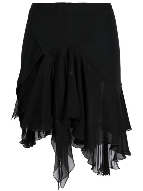 asymmetric pleated skirt