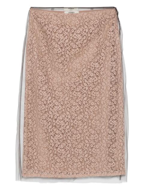 FENDI lace midi skirt