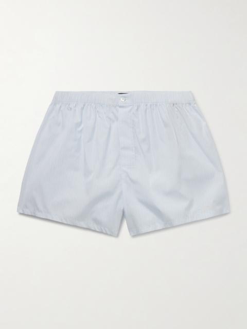 ZEGNA Striped Cotton-Poplin Boxer Shorts