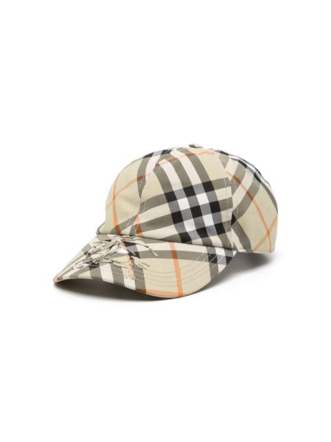 Equestrian Knight-appliquÃ© checked cap