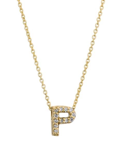 ROBERTO COIN Women's Tiny Treasures Diamond & 18K Yellow Gold Initial Necklace - Initial P