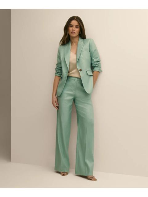 Brooks Brothers Linen-Blend Wide-Leg Pants