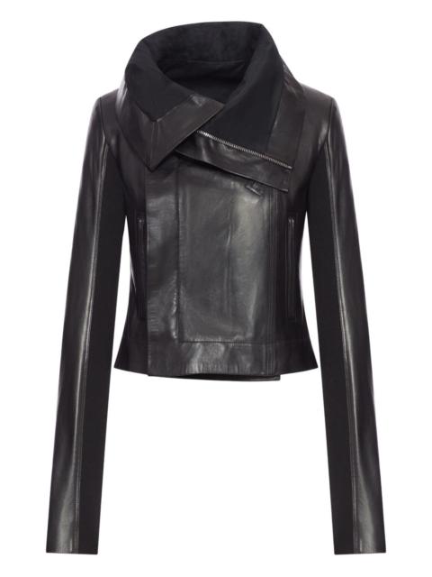 Rick Owens asymmetrical-collar leather jacket