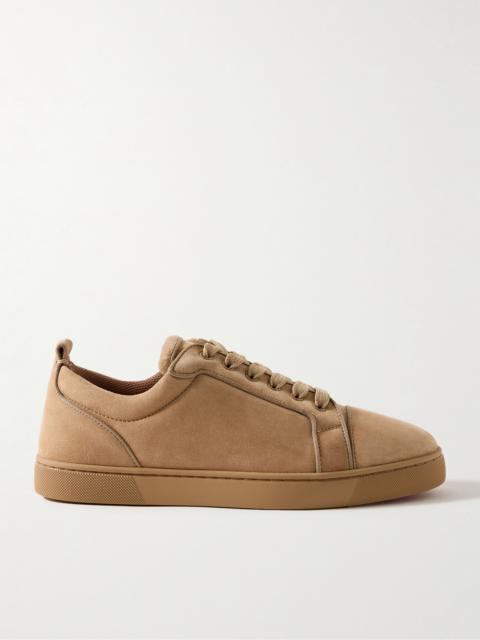 Christian Louboutin Louis Junior Grosgrain-Trimmed Suede Sneakers