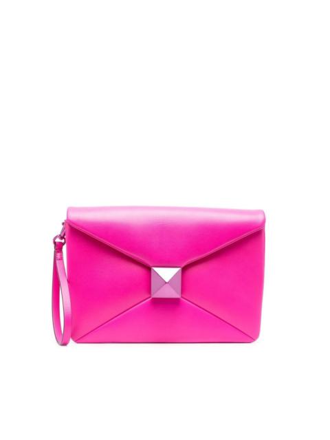 Valentino One Stud leather clutch bag