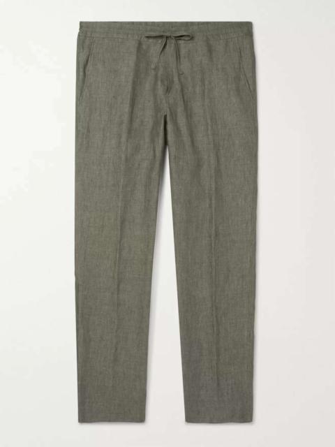 Slim-Fit Linen Drawstring Trousers