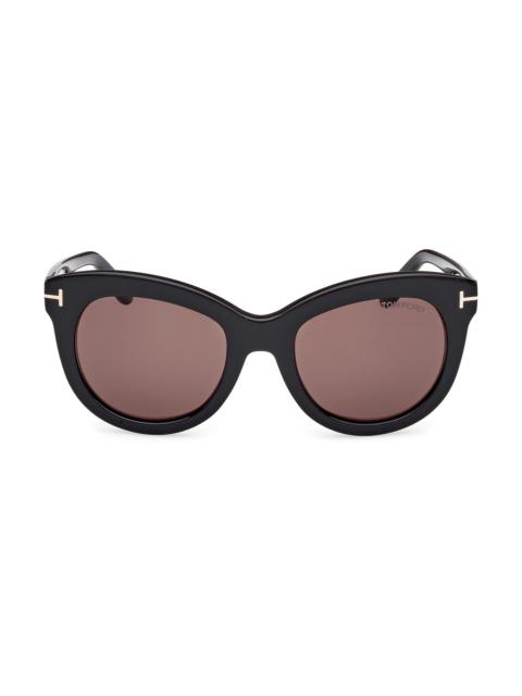 TOM FORD Women's Odette 53MM Butterfly Sunglasses - Black Black