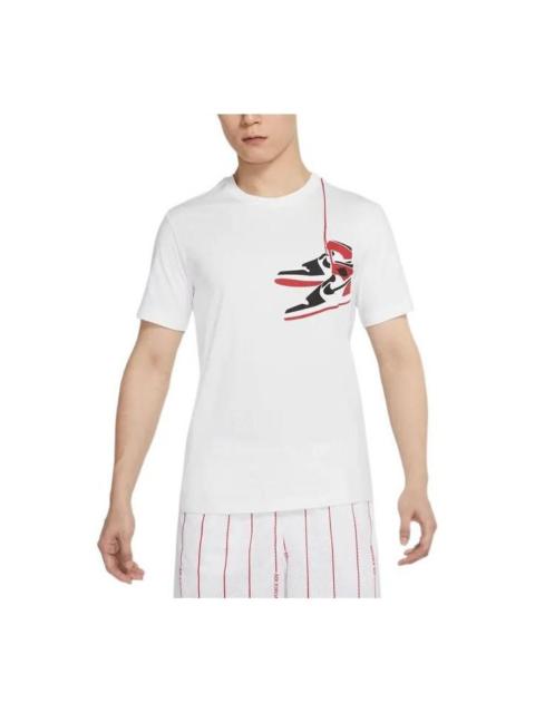 Jordan Men's Air Jordan Logo Printing Pattern Pullover Round Neck Short Sleeve White T-Shirt DZ4518-100