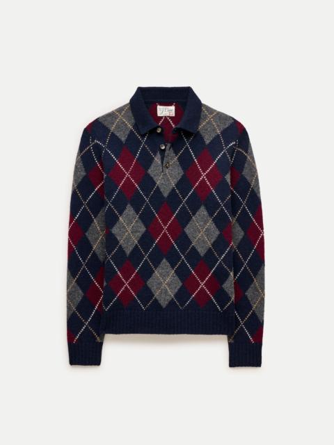 J.CREW Wool sweater-polo in in argyle
