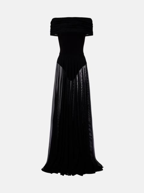 NORMA KAMALI Semi-sheer mesh maxi dress