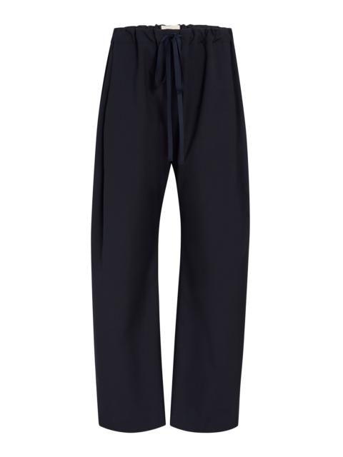KHAITE Rohen Drawstring Wool Pants navy