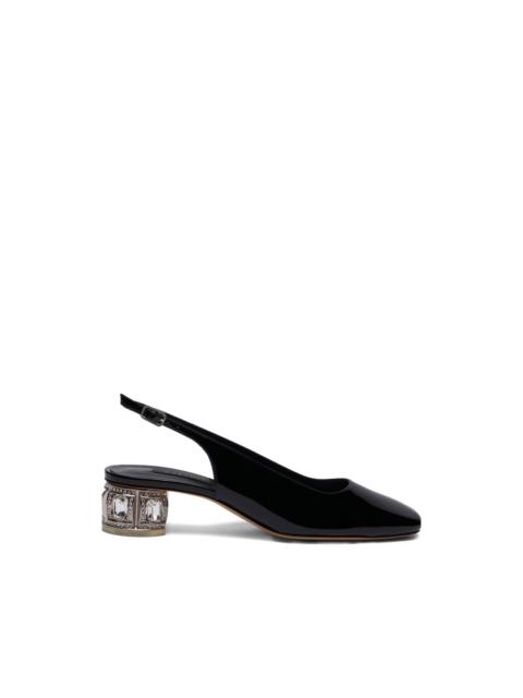 CASADEI jewel-embellished slingback pumps