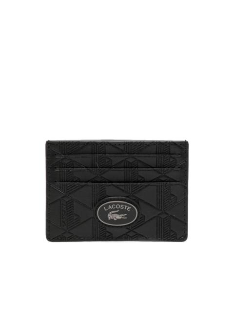 LACOSTE monogram-print leather card holder