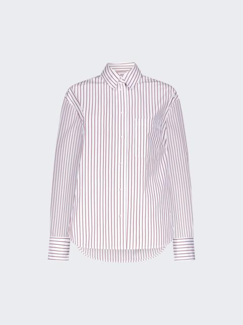 Loulou de Saison Maud Oversized Shirt Dark Red And Light Blue