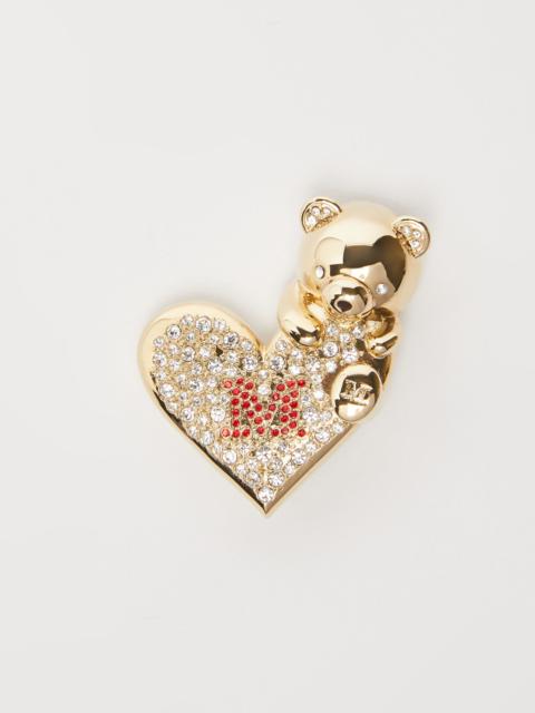 Max Mara FEDORA Metal brooch with rhinestones