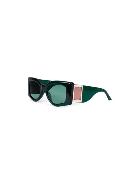 CASABLANCA Dark Green & Pink The Magazine Sunglasses
