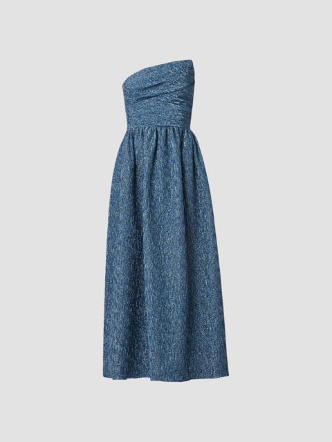 Shoshanna Women's Sanders Asymmetric Metallic Jacquard Strapless Gown - Sapphire