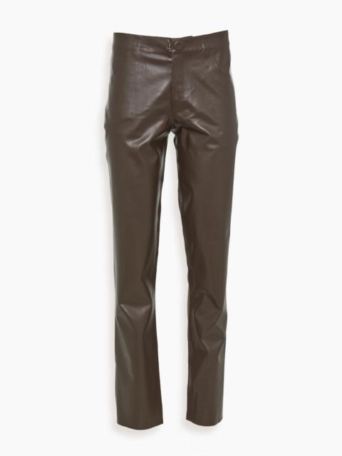 Marni Wool and Coated Fabric Trouser in Moca/Chestnut