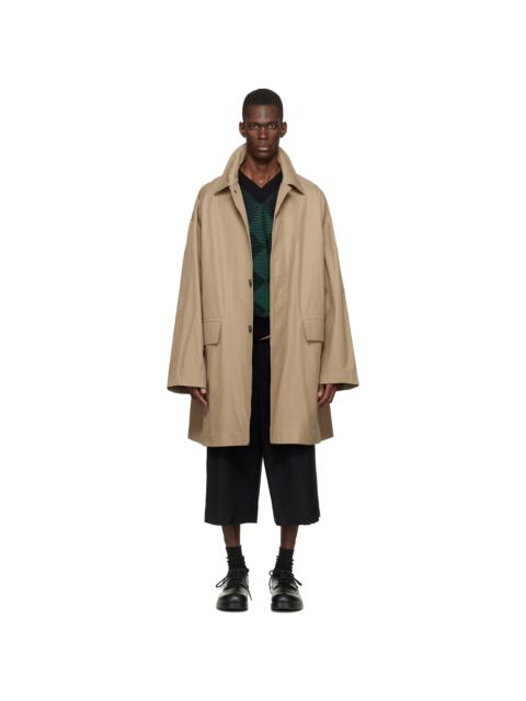 Dries Van Noten Beige Loose Cotton Mac Coat