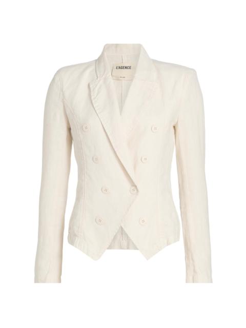 L'AGENCE Women's Emerson Structured Linen Blazer - Vintage White