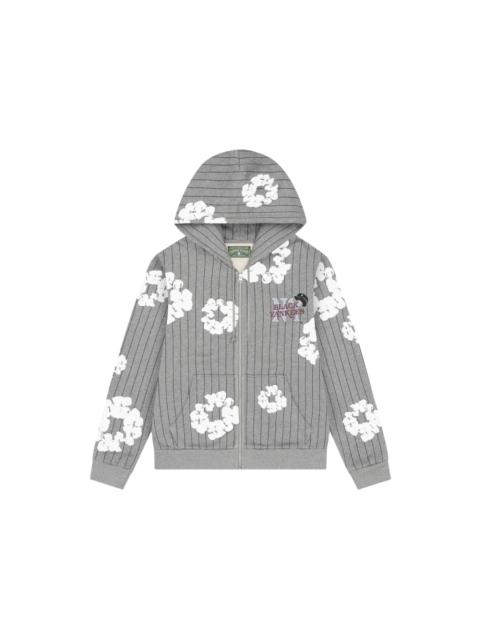 DENIM TEARS Denim Tears Pinstripe Wreath Zip Hoodie Grey