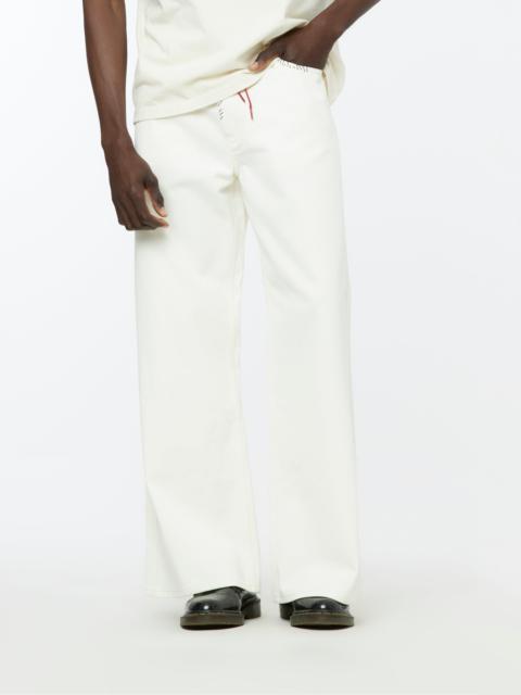 Marni HAND STITCHED LEATHER LACE TROUSERS (LILY WHITE)