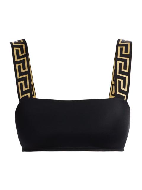 VERSACE Women's Greek Key Bikini Top - Black