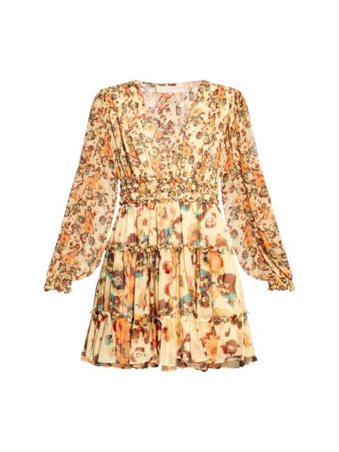 Lya floral-print silk mini dress