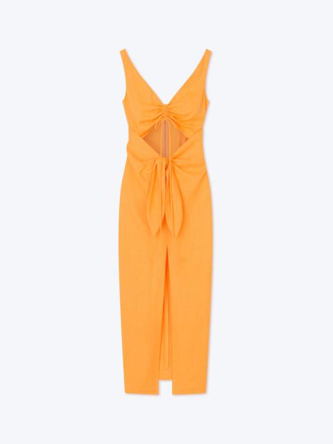 KUBRA - Ruched-front dress - Orange