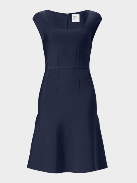 HERVE LEGER The Beatrice Seamed Cap-Sleeve Dress