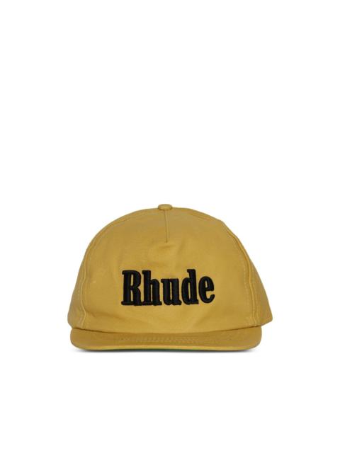 Rhude logo-embroidered leather cap